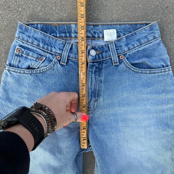 Vintage 90s Levi’s 517 Boot Cut Low Rise Fray Knee Jeans 7 JR M - Picture 8 of 11